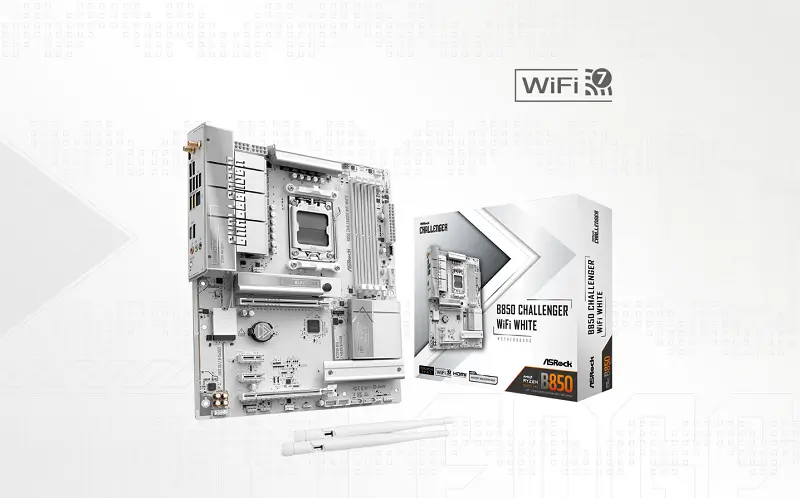 MAINBOARD ASROCK B850 CHALLENGER WIFI WHITE